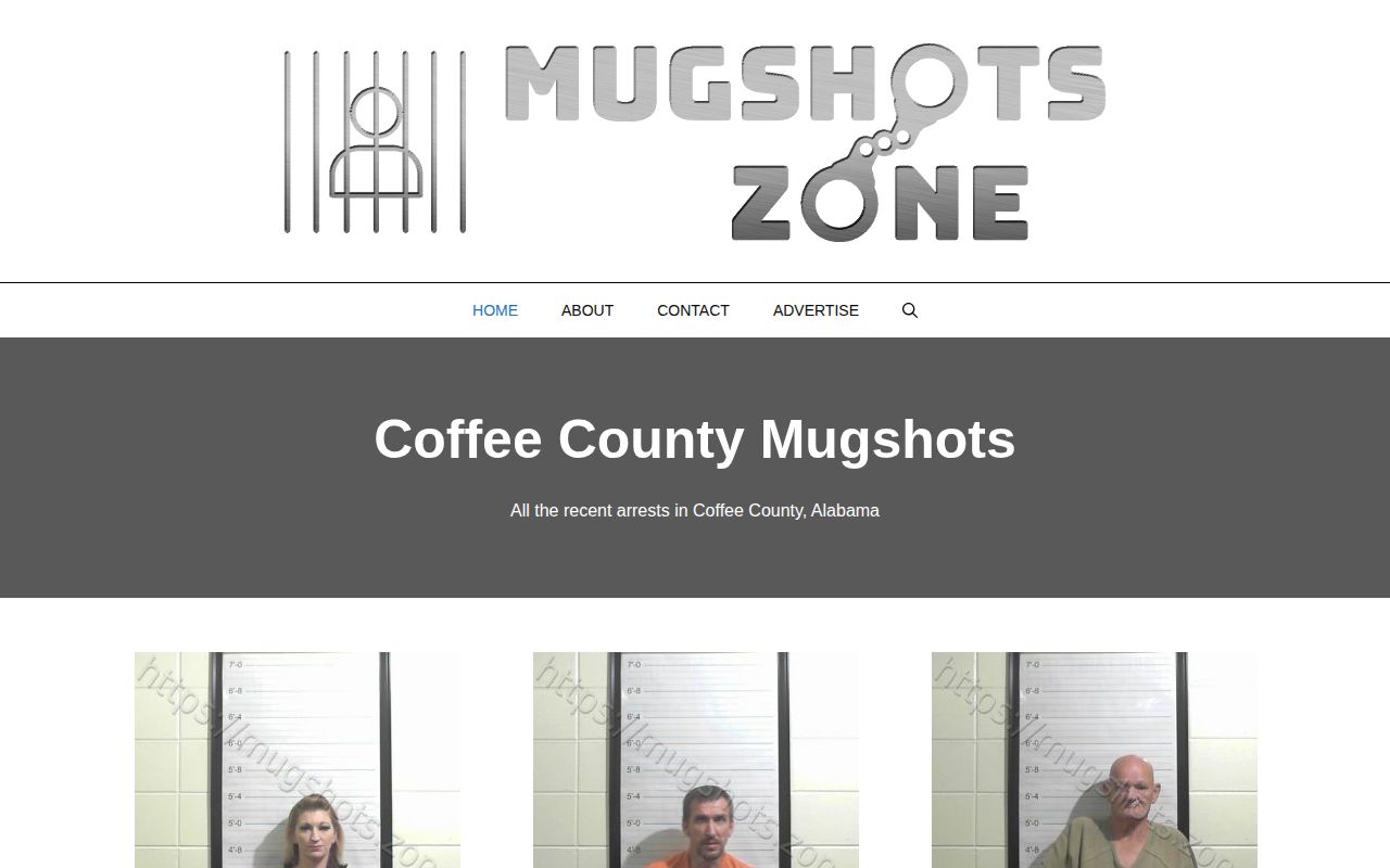 Mugshots.zone Coffee County arrest log section with booking-date entries
