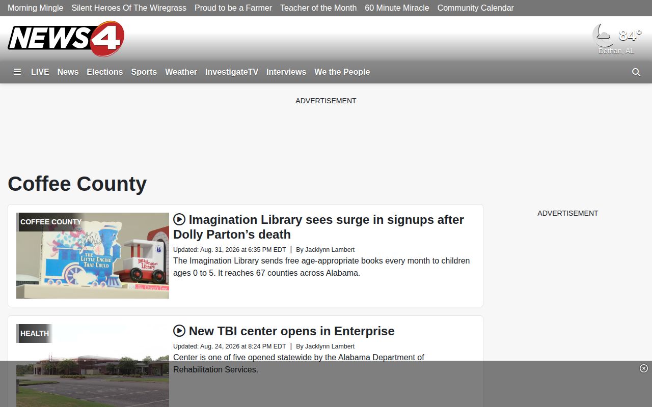 WTVY News 4 Coffee County crime and arrest topic page