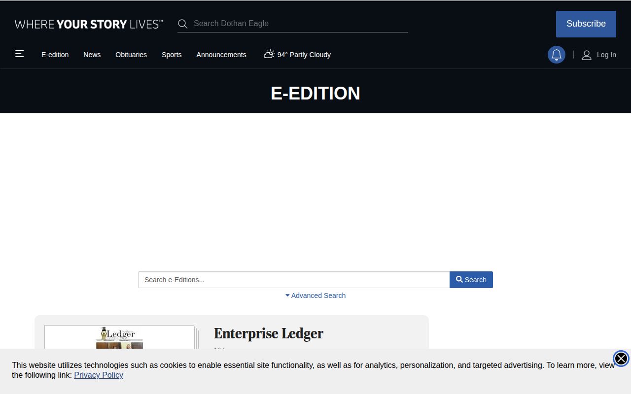 Enterprise Ledger e-edition page covering Enterprise, Alabama arrests and local news